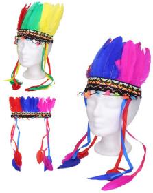 KARNEVAL Indián barevná čelenka 5 barev (karnevalový doplněk)