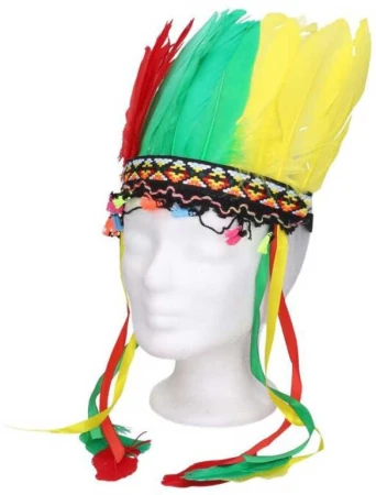 KARNEVAL Indián barevná čelenka 5 barev (karnevalový doplněk)
