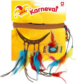 KARNEVAL Indiánský set čelenka s doplňky (karnevalový doplněk)