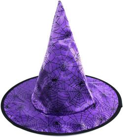 KARNEVAL Klobouk čaroděj fialový pavučina dětský (karnevalový doplněk)