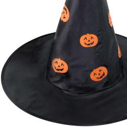 KARNEVAL Klobouk čarodějnický dýně černý (karnevalový doplněk)