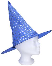 KARNEVAL Klobouk čarodějnický modrý (karnevalový doplněk)