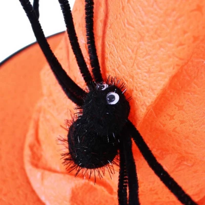 KARNEVAL Klobouk čarodějnický s pavoukem (karnevalový doplněk)