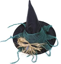 KARNEVAL Klobouk čarodějnický s pavouky (karnevalový doplněk)