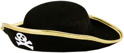 KARNEVAL Klobouk černý pirát S lebkou (karnevalový doplněk)