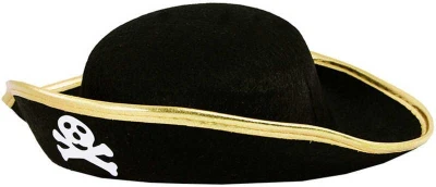 KARNEVAL Klobouk černý pirát S lebkou (karnevalový doplněk) KARNEVAL Klobouk černý pirát S lebkou (karnevalový doplněk)