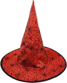 KARNEVAL Klobouk červený čaroděj dospělý špičatý (karnevalový doplněk)
