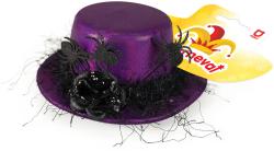 KARNEVAL Klobouk mini fialový s pavouky (karnevalový doplněk)
