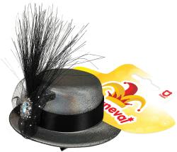 KARNEVAL Klobouk mini stříbrný s ozdobou (karnevalový doplněk)