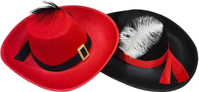 KARNEVAL Klobouk mušketýrský 2 barvy (karnevalový doplněk) KARNEVAL Klobouk mušketýrský 2 barvy (karnevalový doplněk)