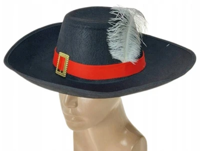KARNEVAL Klobouk mušketýrský 2 barvy (karnevalový doplněk)