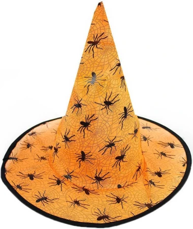 KARNEVAL Klobouk oranžový čaroděj špičatý dospělý (karnevalový doplněk) KARNEVAL Klobouk oranžový čaroděj špičatý dospělý (karnevalový doplněk)