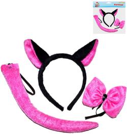 KARNEVAL Kočička čelenka s ušima s doplňky (karnevalový doplněk) KARNEVAL Kočička čelenka s ušima s doplňky (karnevalový doplněk)