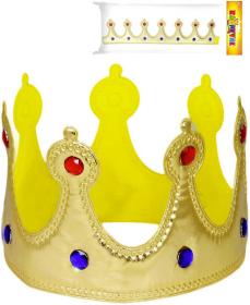 KARNEVAL Koruna královská na suchý zip látková (karnevalový doplněk)