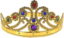 KARNEVAL Korunka princezna zlatá s drahokamy (karnevalový doplněk) KARNEVAL Korunka princezna zlatá s drahokamy (karnevalový doplněk)