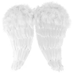 KARNEVAL Křídla andělská s peřím 48cm (karnevalový doplněk)