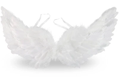 KARNEVAL Křídla andělská s peřím 50cm (karnevalový doplněk)
