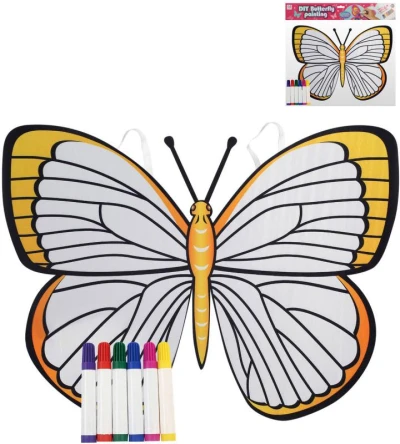 KARNEVAL Křídla motýlí na záda kreativní set s 6 fixy k vybarvení KARNEVAL Křídla motýlí na záda kreativní set s 6 fixy k vybarvení