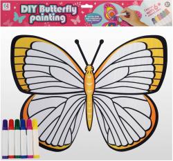 KARNEVAL Křídla motýlí na záda kreativní set s 6 fixy k vybarvení