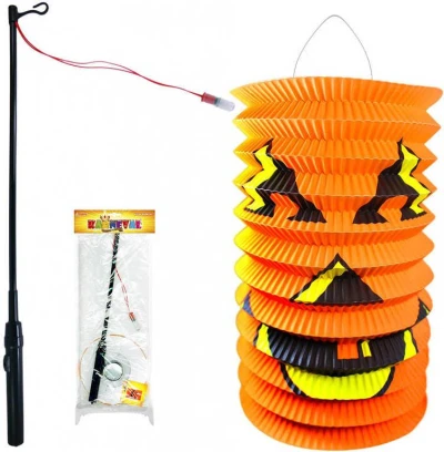 KARNEVAL Lampion Dýně papírový set se svítící hůlkou 15cm na baterie KARNEVAL Lampion Dýně papírový set se svítící hůlkou 15cm na baterie