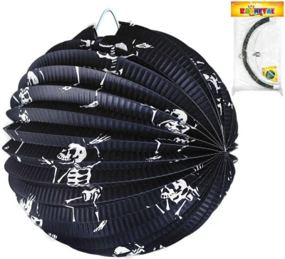 KARNEVAL Lampion Kostlivci kulatý papírový 25cm na svíčku KARNEVAL Lampion Kostlivci kulatý papírový 25cm na svíčku