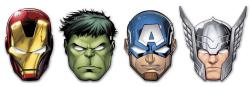 KARNEVAL Maska Avengers 23cm set 6ks (karnevalový doplněk)
