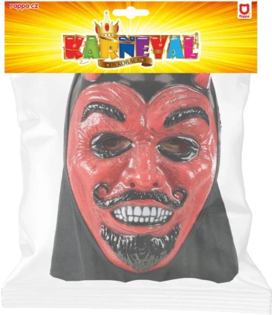KARNEVAL Maska čert s rohy s šátkem (karnevalový doplněk)
