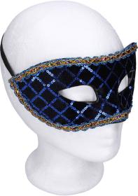 KARNEVAL Maska škraboška třpytivá s flitry na obličej 3 barvy