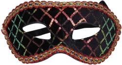 KARNEVAL Maska škraboška třpytivá s flitry na obličej 3 barvy
