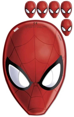 KARNEVAL Maska Spiderman 23cm set 6ks (karnevalový doplněk) KARNEVAL Maska Spiderman 23cm set 6ks (karnevalový doplněk)