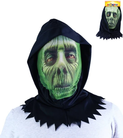 KARNEVAL Maska zelená textilní halloween (karnevalový doplněk)