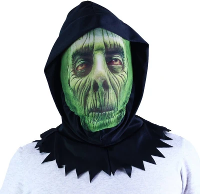 KARNEVAL Maska zelená textilní halloween (karnevalový doplněk)