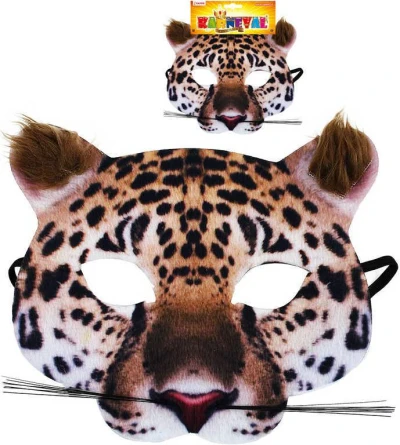 KARNEVAL Maska zvířecí Gepard dětská látková škraboška (karnevalový doplněk)