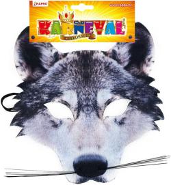 KARNEVAL Maska zvířecí Vlk dětská látková škraboška (karnevalový doplněk)