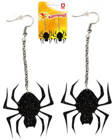 KARNEVAL Náušnice pavouk 1 pár (karnevalový doplněk)