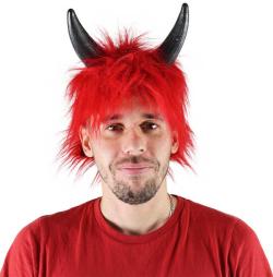 KARNEVAL Paruka čert s rohy červená (karnevalový doplněk) KARNEVAL Paruka čert s rohy červená (karnevalový doplněk)