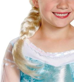 KARNEVAL Paruka Elsa dětská s copánkem Frozen (Ledové Království)