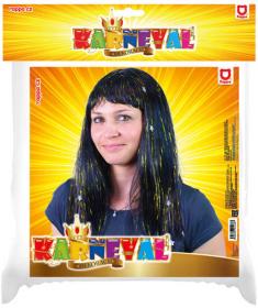 KARNEVAL Paruka s hvězdami zlatá dospělá (karnevalový doplněk)