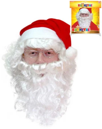 KARNEVAL Paruka s vousy Mikuláš dospělá (karnevalový doplněk)