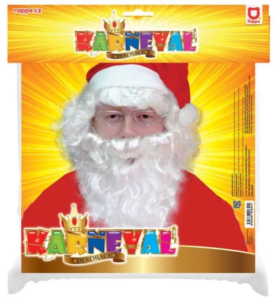 KARNEVAL Paruka s vousy Mikuláš dospělá (karnevalový doplněk)