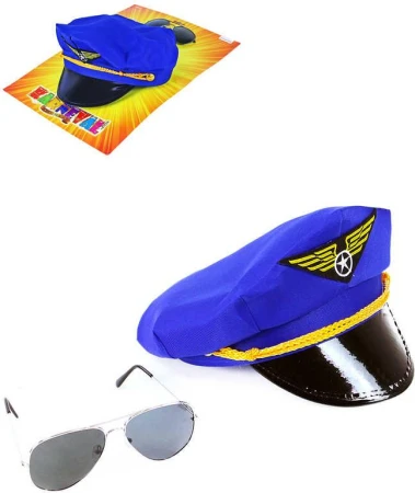 KARNEVAL Pilot sada čepice + brýle dospělý (karnevalový doplněk) KARNEVAL Pilot sada čepice + brýle dospělý (karnevalový doplněk)