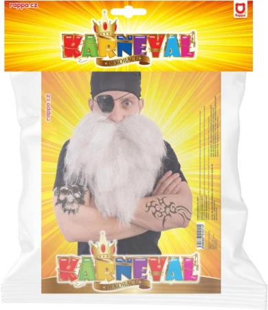 KARNEVAL Pirát set vousy šátek klapka na oko (karnevalový doplněk)