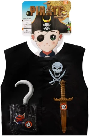 KARNEVAL Pirátská vesta dětká set s doplňky KOSTÝM