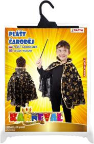 KARNEVAL Plášť čarodějnický černý motiv halloween (3-10 let) KOSTÝM