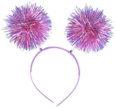 KARNEVAL Pom-pom čelenka s třásněmi 2 barvy (karnevalový doplněk)