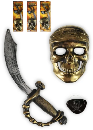 KARNEVAL Sada pirátská s maskou lebka 3 druhy (karnevalový doplněk)