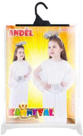 KARNEVAL Šaty anděl vel. S (110-116 cm) 4-6 let KOSTÝM