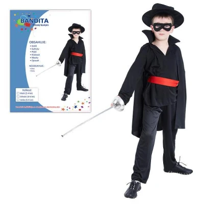 KARNEVAL Šaty BANDITA vel. S (116-128 cm) 4-6 let KOSTÝM KARNEVAL Šaty BANDITA vel. S (116-128 cm) 4-6 let KOSTÝM