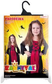 KARNEVAL Šaty Čarodějnice bordó vel. S (110-120cm) 4-6 let KOSTÝM