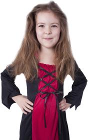 KARNEVAL Šaty čarodějnice Morgana bordó vel. M (120-130cm) 6-8 let KOSTÝM